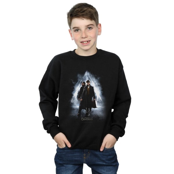 Fantastic Beasts Boys Newt And Dumbledore Poster Sweatshirt 7-8 Black 7-8 Years