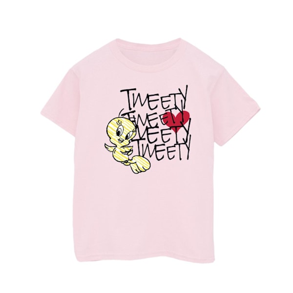 Looney Tunes Girls Tweety Love Heart Bomull T-shirt 12-13 år Baby Pink 12-13 Years