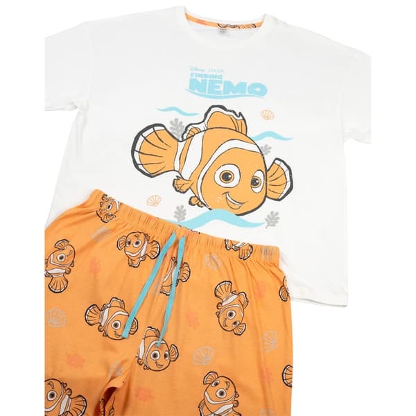 Hitta Nemo Dam Kortärmad Lång Pyjamas Set L Vit White/Orange L