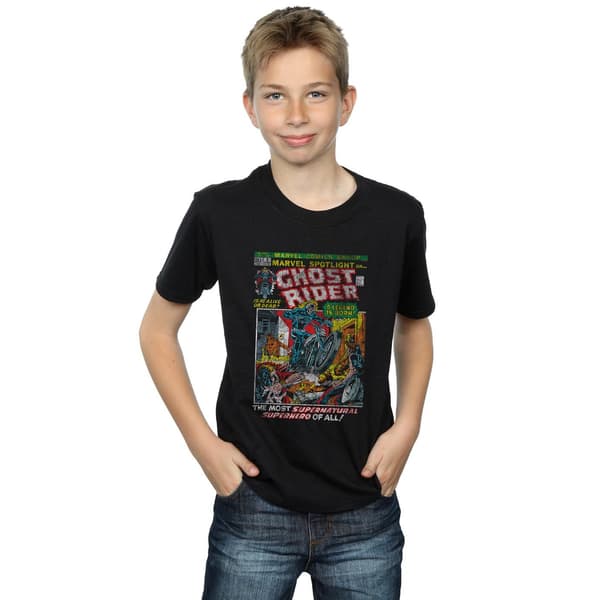 Marvel Pojkar Ghost Rider Distressed Spotlight T-Shirt 9-11 År Black 9-11 Years