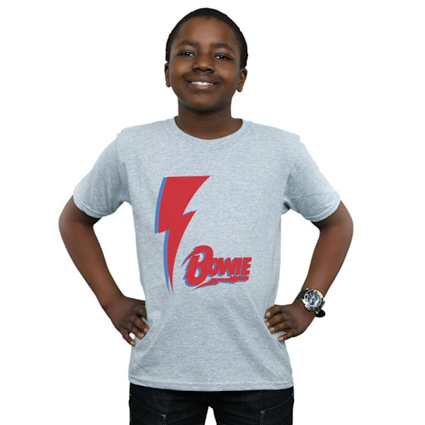 David Bowie Boys Red Bolt T-shirt 12-13 år Sports Grey Sports Grey 12-13 Years