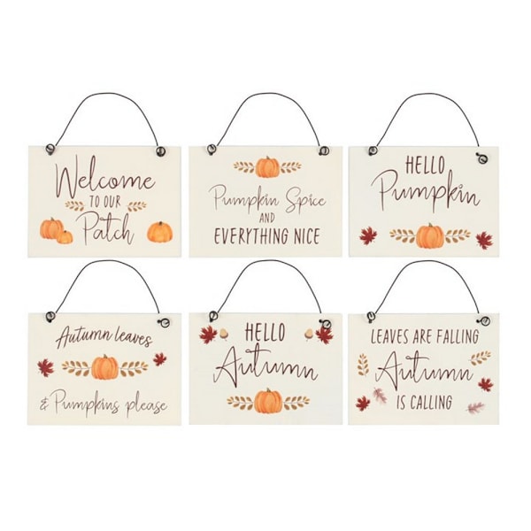 Something Different Hello Autumn Mini Hängande Skylt Set (Paket med Brown/Cream/Orange One Size