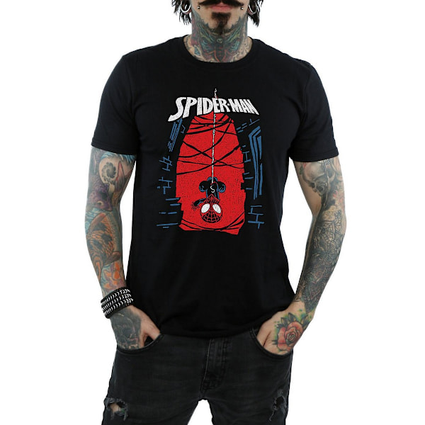 Spider-Man T-shirt i bomull för män, svart, M Black M