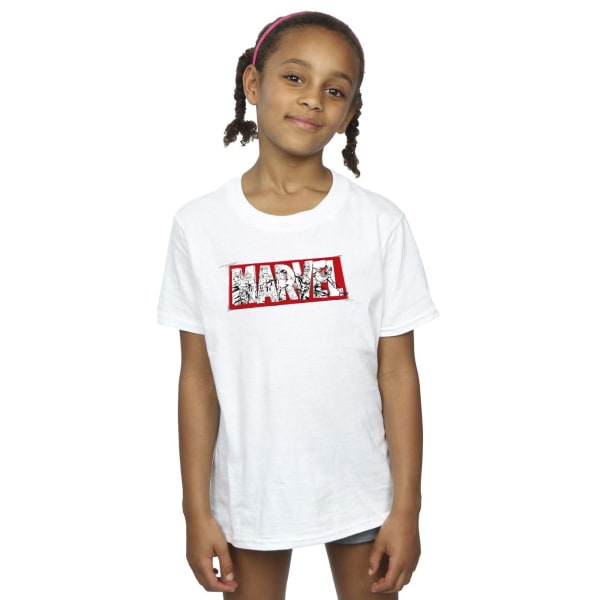 Marvel Girls Avengers Infill bomull T-shirt 5-6 år vit White 5-6 Years