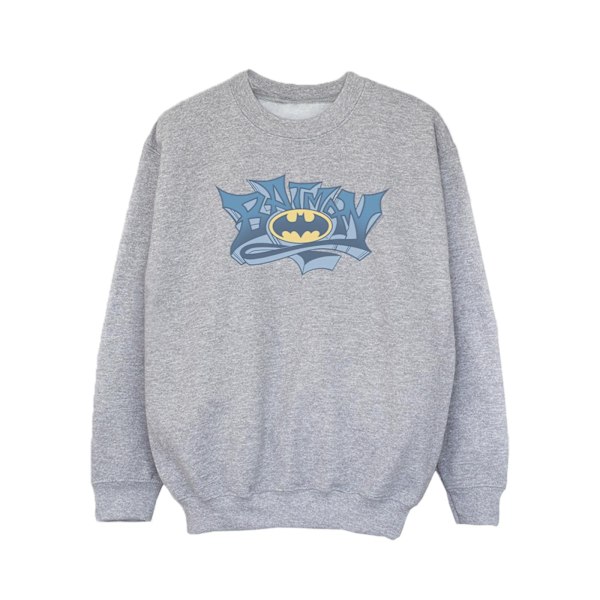 DC Comics Girls Batman Graffiti Logo Sweatshirt 7-8 år Sport Sports Grey 7-8 Years