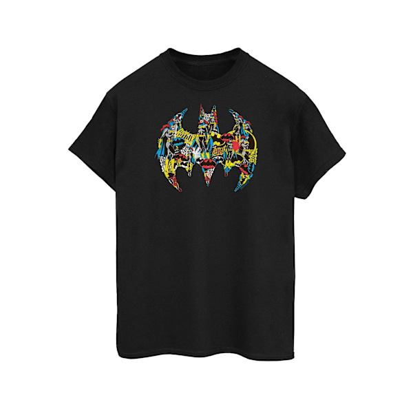 DC Comics Dam/Kvinnor Batman Batgirl Logo Collage Bomull Pojkvän T-shirt Black 5XL