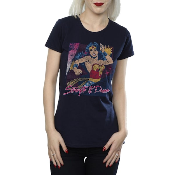 Wonder Woman Dam/Kvinnors Styrka Och Kraft Bomull T-shirt XS Navy Blue XS