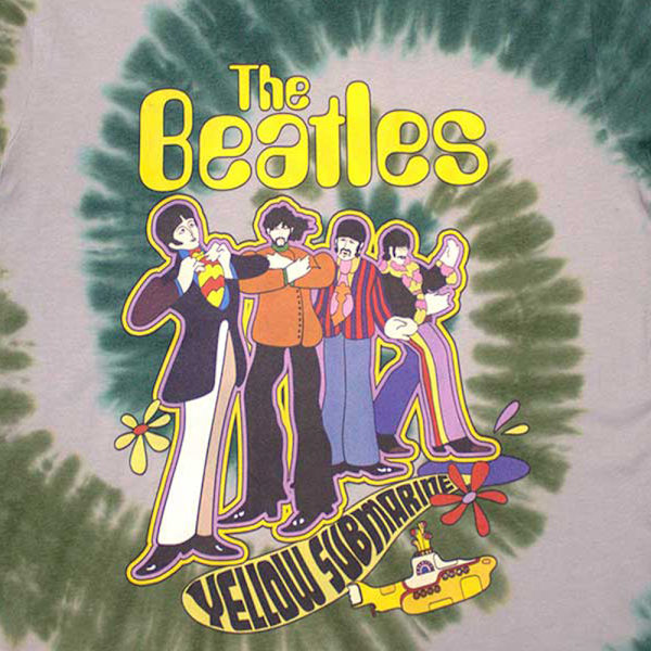 The Beatles Unisex Vuxen Yellow Submarine Band In Line Tvättad T-shirt Grey/Green L