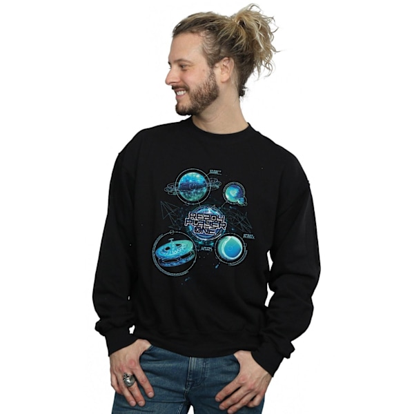 Ready Player One Herr Universe Map Sweatshirt S Svart Black S