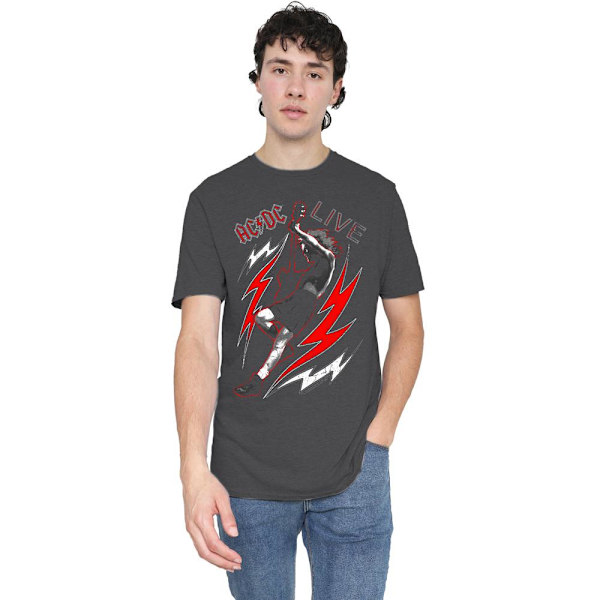 AC/DC Unisex Vuxen Live T-Shirt 3XL Kolgrå Charcoal 3XL