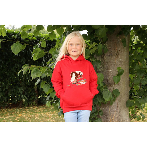 British Country Collection Flickor Ponny Hoodie 7-8 År Röd Red 7-8 Years