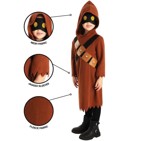 Star Wars Jawa-dräkt för barn 7-8 år Brun Brown 7-8 Years