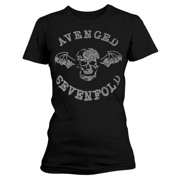 Avenged Sevenfold Womens/Ladies Death Bat Diamante Cotton T-Shi Black M