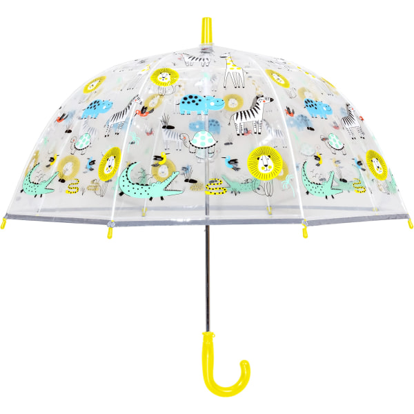 X-Brella Childrens/Kids Jungle Animal Dome Paraply One Size Cl Clear/Yellow One Size