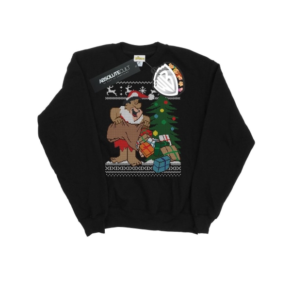 The Flintstones Mens Christmas Fair Isle Sweatshirt XL Svart Black XL