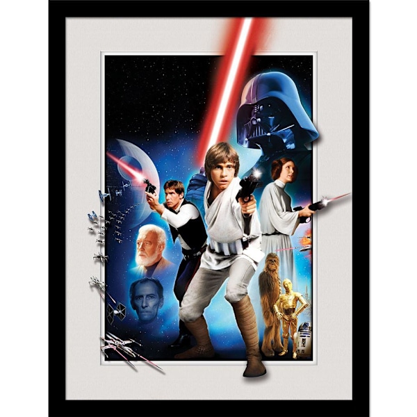 Star Wars Montage Inramad Tryck 40cm x 30cm Flerfärgad Multicoloured 40cm x 30cm