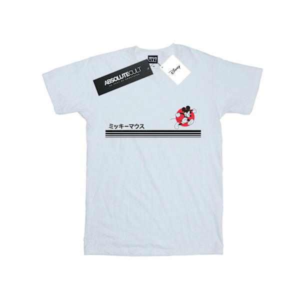 Disney Dam/Damer Mickey Mouse Löpning Bomull Pojkvän T-Sh White XL