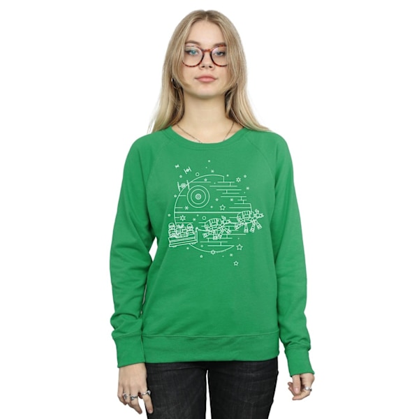 Star Wars Dam/Damer Död Stjärnan Sleigh Sweatshirt XXL Irländsk Irish Green XXL