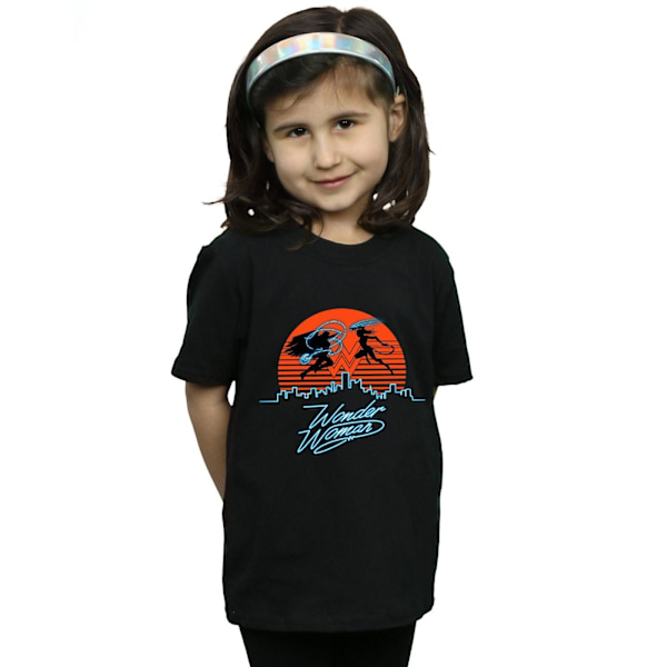 DC Comics Girls Wonder Woman 84 Sunset Battle Bomull T-shirt 9- Black 9-11 Years