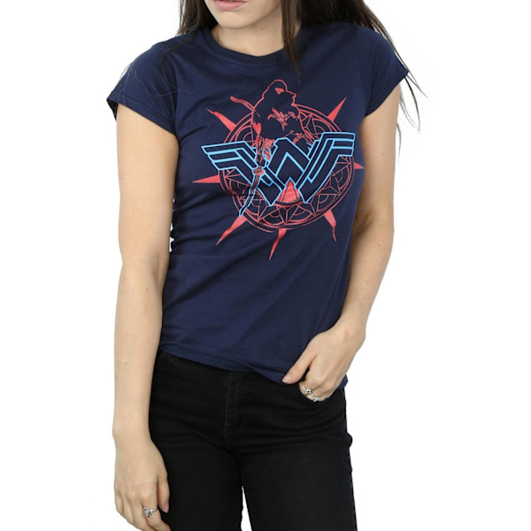 DC Comics Dam/Kvinnor Wonder Woman Warrior Shield Bomull T-Sh Navy Blue M