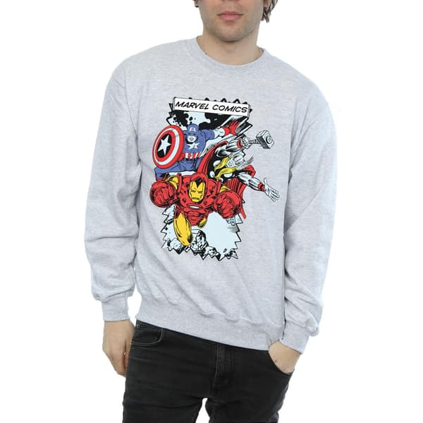 Marvel Herr Tröja Seriefigurer L Ljusgrå Heather Grey L