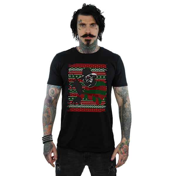 A Nightmare On Elm Street Herr Jul Fair Isle T-shirt S Svart Black S