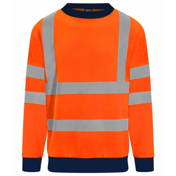 PRO RTX Herr Two Tone High-Vis Safety Sweatshirt S Orange/Navy Orange/Navy S
