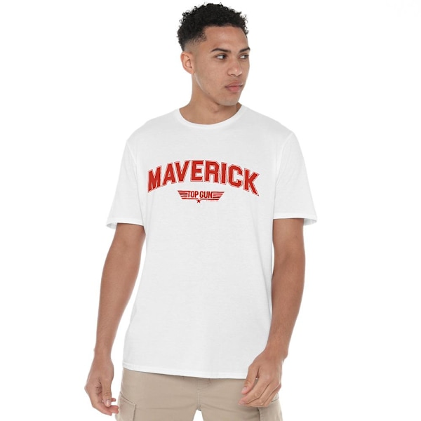 Top Gun Herr Maverick Varsity T-Shirt 3XL Vit White 3XL