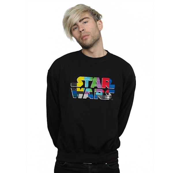 Star Wars Test Card Logo Sweatshirt för män 4XL Svart Black 4XL