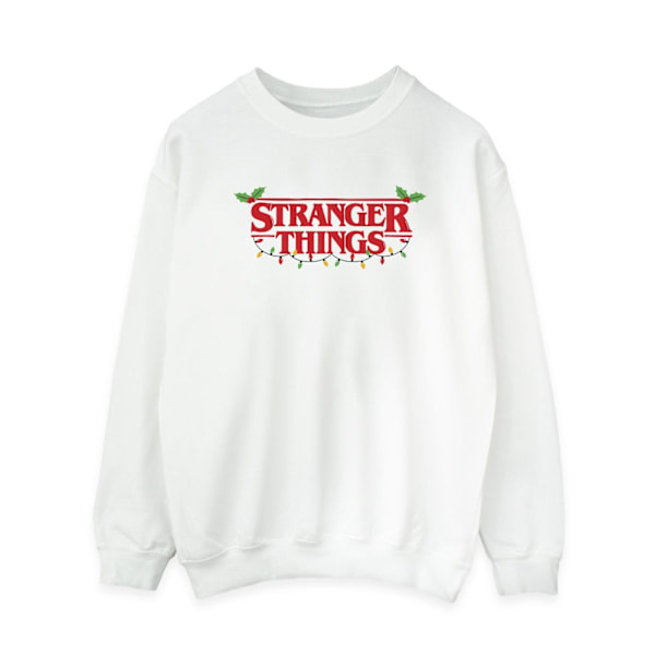 Netflix Dam/Kvinnor Stranger Things Julbelysning Sweatshirt White S