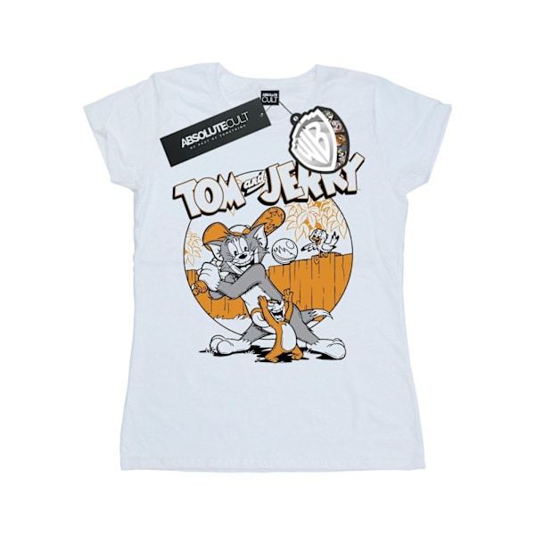 Tom And Jerry Dam/Kvinnor Spela Baseball Bomull T-Shirt S Vit White S