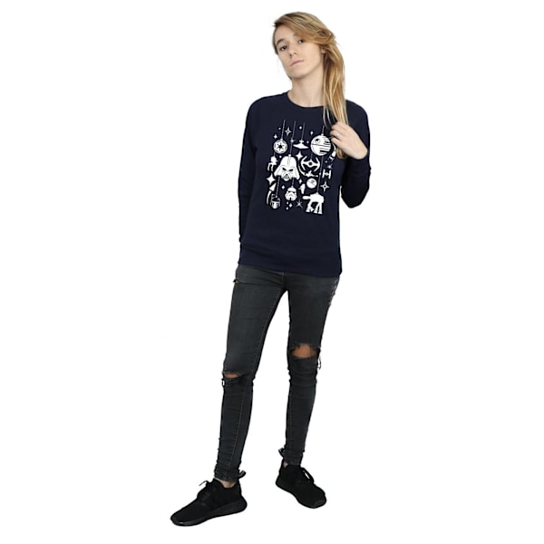 Star Wars Dam/Damer Jul Dekorationer Sweatshirt M Marinblå Navy Blue M