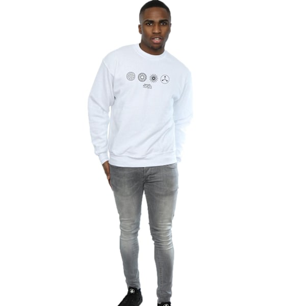 Fantastiska vidunder Mäns cirkulära ikoner Sweatshirt M Vit White M