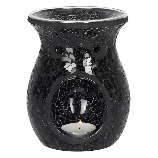 Something Different Crackle-Effect Oljelampa L Svart Black L