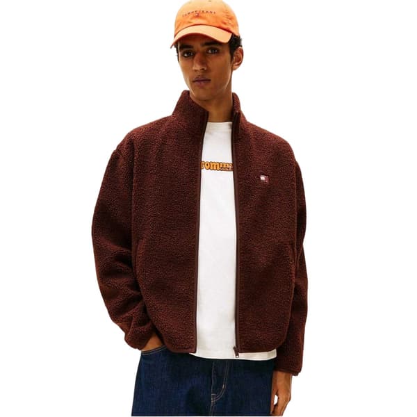 Tommy Jeans Herr Teddyfleece Regular Fleecejacka XL Brun Brown XL
