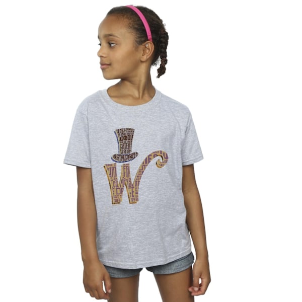 Willy Wonka Girls W Logo Hat Bomull T-shirt 9-11 År Sport Grå Sports Grey 9-11 Years