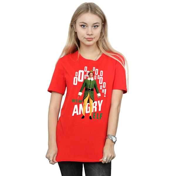 Elf Dam/Damer Angry Elf Bomull Boyfriend T-Shirt S Röd Red S