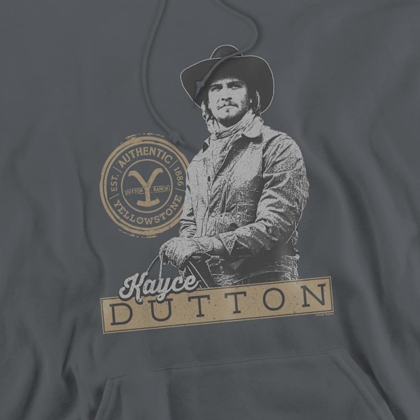 Yellowstone Herr Kayce Dutton Hoodie XL Kolgrå Charcoal XL