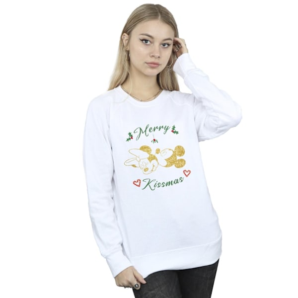 Disney Dam/Damer Mickey Mouse Merry Kissmas Sweatshirt XL W White XL