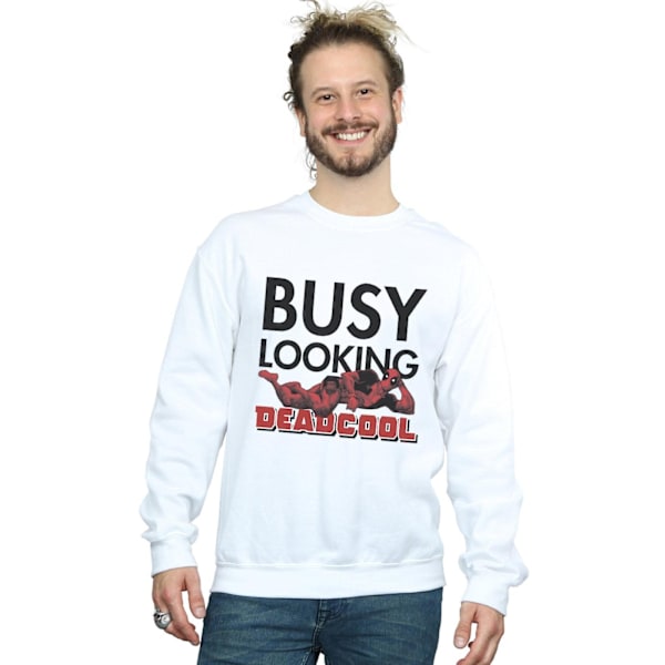 Marvel Herr Deadpool Busy Looking Deadcool Sweatshirt S Vit White S