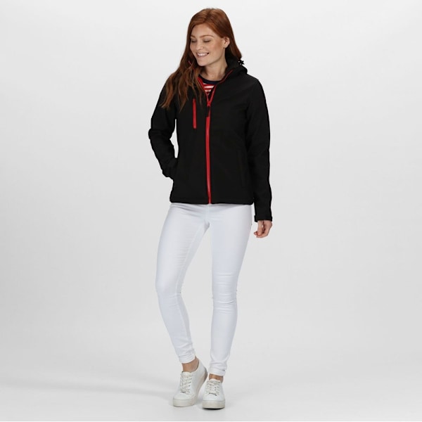 Regatta Dam/Kvinnor Venturer Huvförsedd Mjuk Skaljacka 16 UK B Black/Classic Red 16 UK