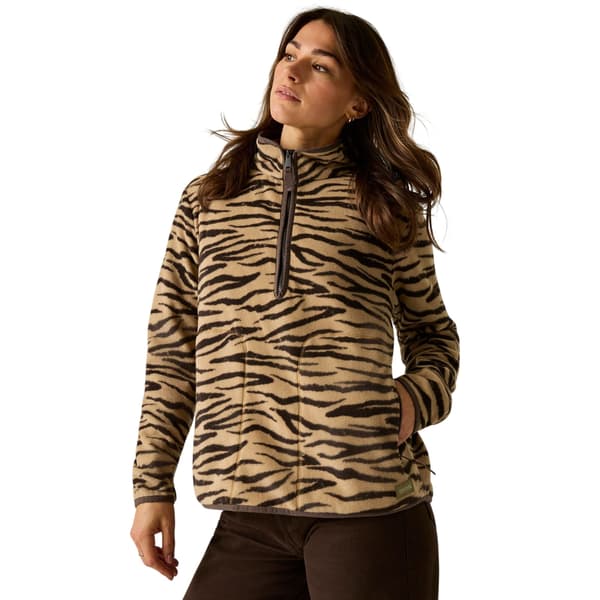Regatta Dam/Dam Frankie Zebra Print Half Zip Fleecetopp 2 Barleycorn 24 UK