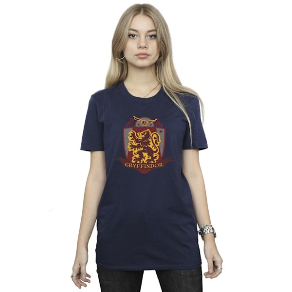 Harry Potter Dam/Kvinnor Gryffindor Bröst Badge Bomull Pojkvän Navy Blue XL