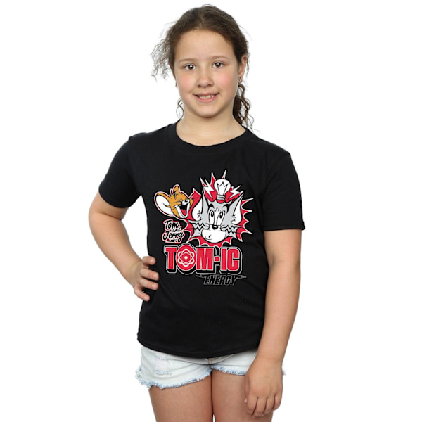 Tom And Jerry Girls Tomic Energy Bomull T-shirt 5-6 år Svart Black 5-6 Years