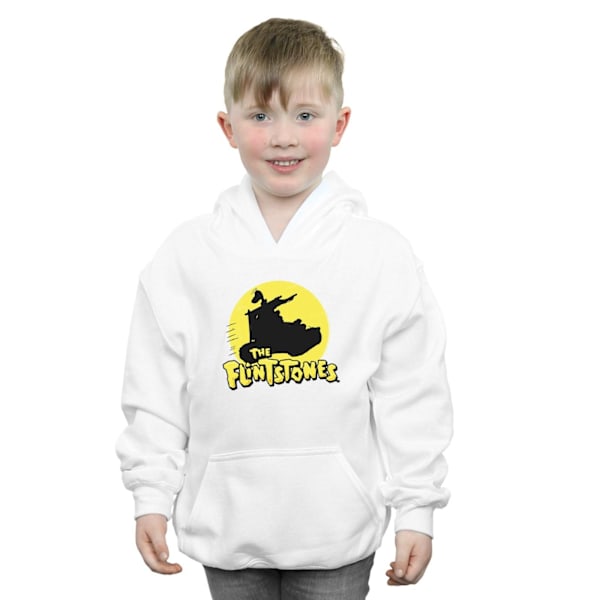 The Flintstones Boys Car Silhouette Hoodie 3-4 år Vit White 3-4 Years