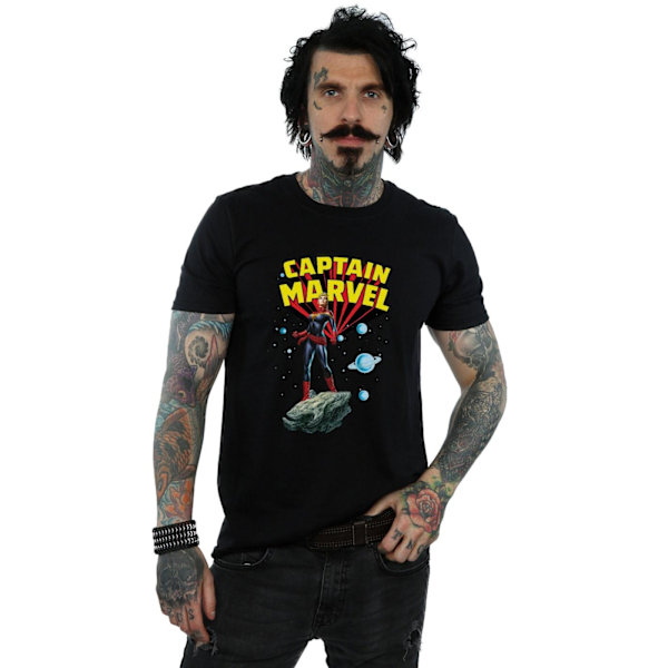 Marvel Herr Captain Marvel Space Pose T-shirt S Svart Black S