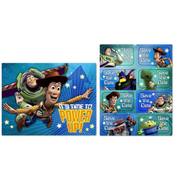 Toy Story Game Time Invitations Set (Pack med 16) One Size Blå/ Blue/Green/Yellow One Size