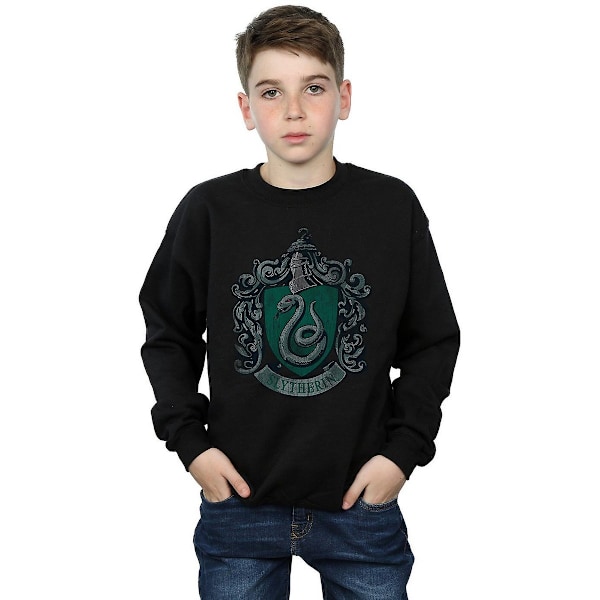 Harry Potter Pojkar Slytherin Bomullströja 7-8 År Svart Black 7-8 Years