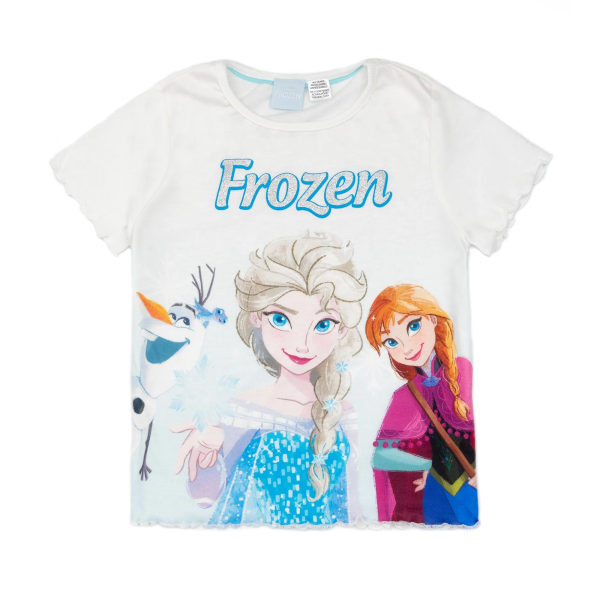 Frozen Girls Anna And Elsa Short Pyjamas Set 6-7 Years Blue/White Blue/White/Orange 6-7 Years