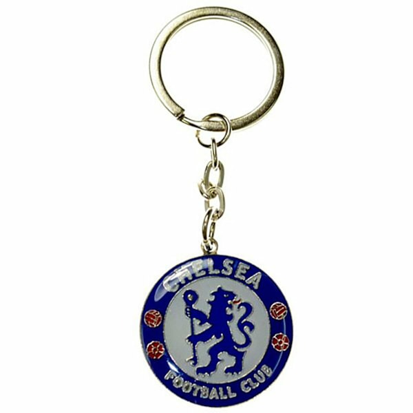 Chelsea FC Crest Enamel Nyckelring One Size Blå/Vit Blue/White One Size